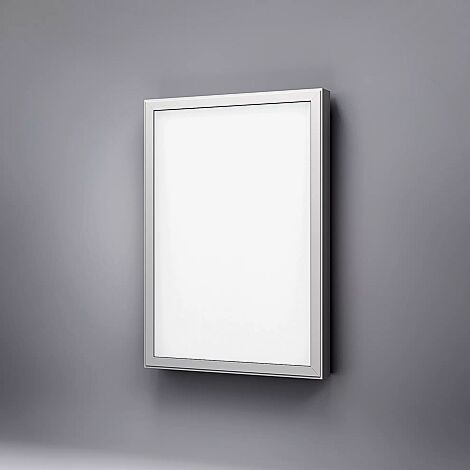Werbevitrine CITY-LIGHT zur Wandbefestigung, einseitig, in Alu silber