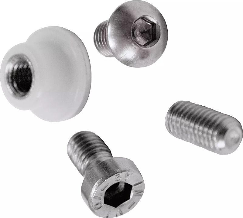 Glaswandbefestigung 4x Stift M8x16, Hülsenmutter M8, Buchse Ø16