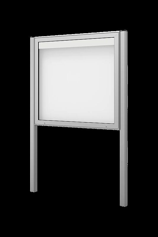 Schaukasten IKARIA zum Einbetonieren, für 15 x DIN A4, Alu silber