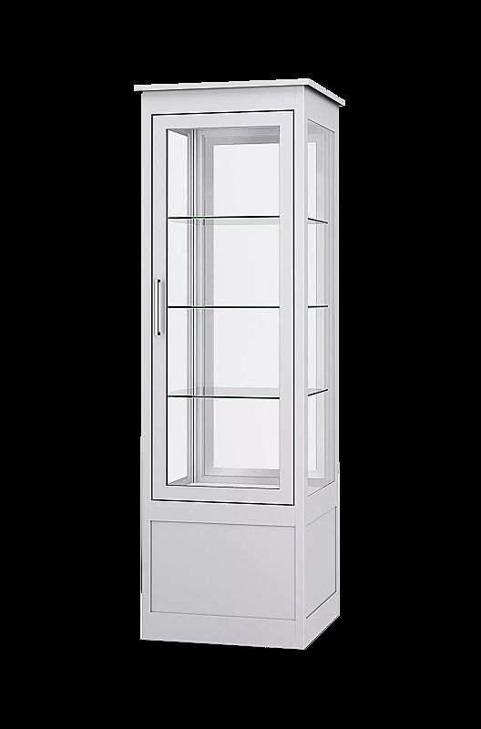 Öffentlicher Bücherschrank EMBRUN, Breite 600 mm, mit einteiliger Drehflügeltür, vorn und hinten öffnend, in RAL 9016 verkehrsweiß