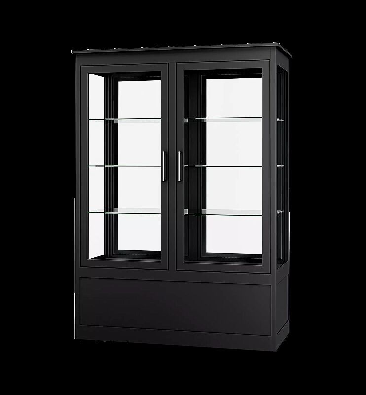 Öffentlicher Bücherschrank EMBRUN, Breite 1400 mm, mit zweiteiliger Drehflügeltür, vorn und hinten öffnend, in RAL 7016 anthrazitgrau