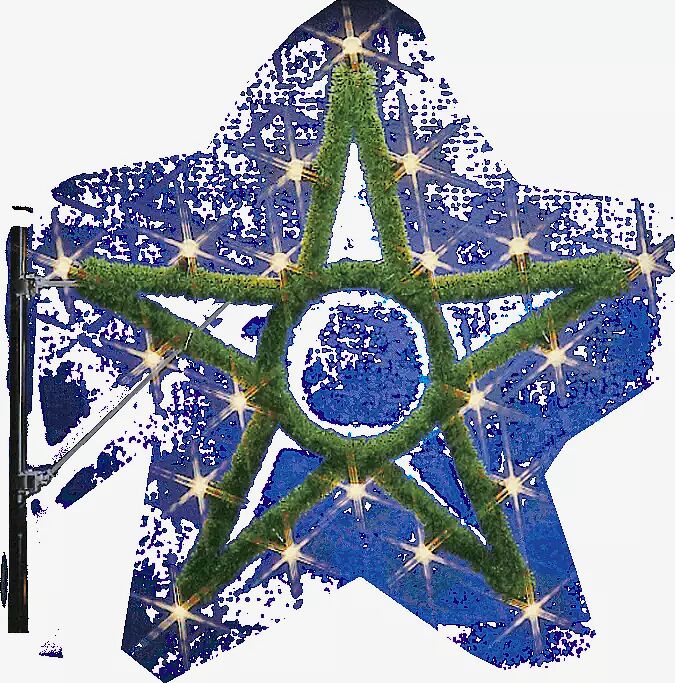 Stern GLITTER, 5 Strahlen, zur Wandmontage