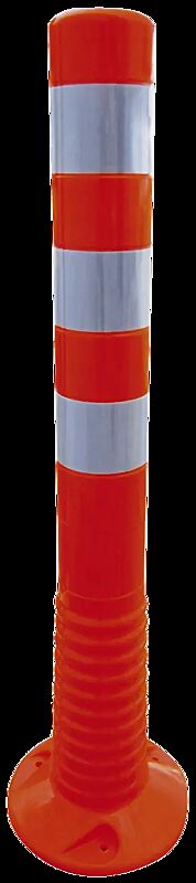 Leitpfosten AGIL in rot mit weißen Reflexstreifen, Höhe 750 mm