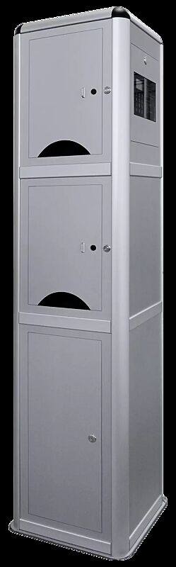 Ladesäule CORVI, 2 kleine Schließfächer, integrierte Steuerzentale mit Zugangsautorisierung PIN-Code