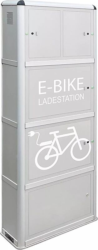 E-Bike-Ladestellenschrank AMARO, 2 große und 2 kleine Ladefächer, PIN-Code-Autorisierung
