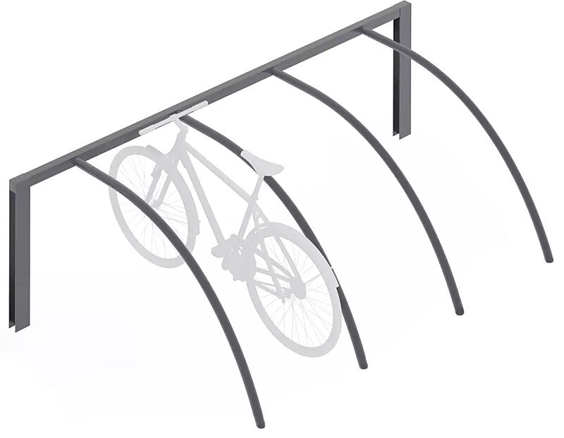 Anlehnbügel UNIT, 4 Stellplätze, in RAL 7016 anthrazitgrau