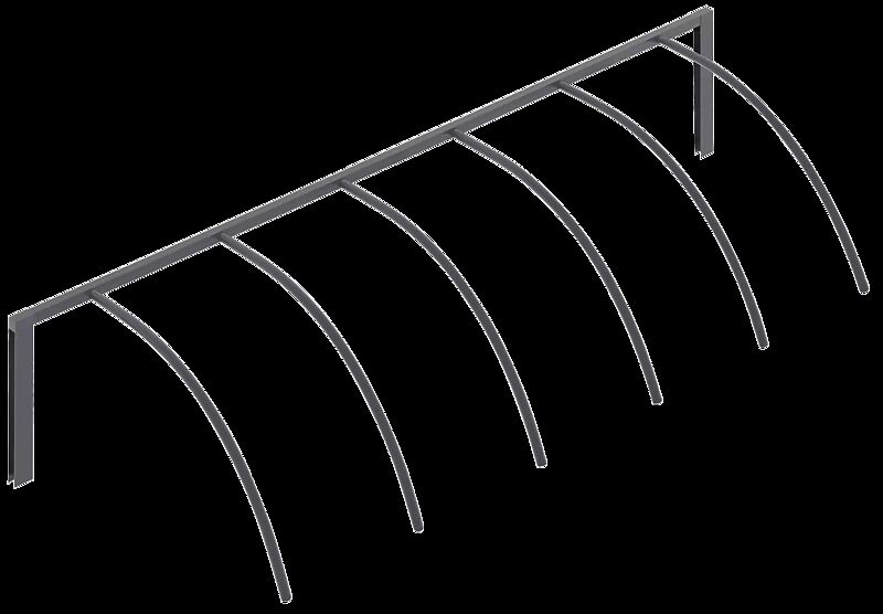 Anlehnbügel UNIT, 6 Stellplätze, in RAL 7016 anthrazitgrau