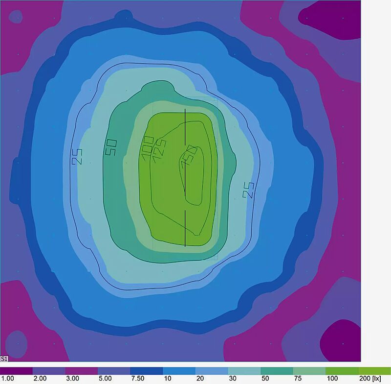 Beleuchtungsschema für doppelseitige Ausführung, mit Bewegungsmelder
