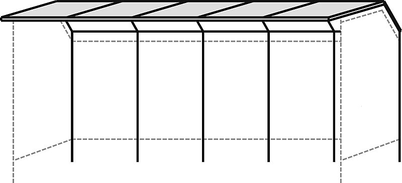 Überdachung SATURN inkl. Rückwand