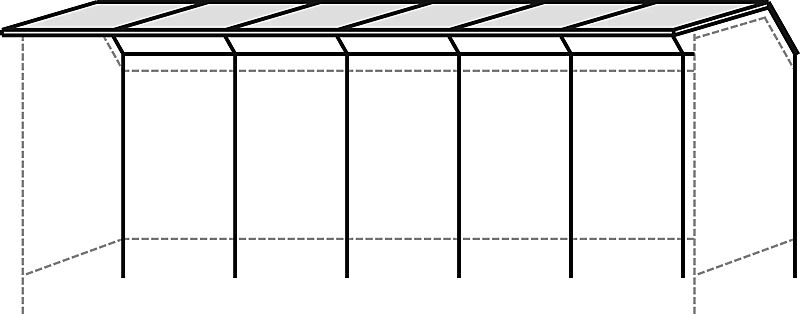 Überdachung SATURN inkl. Rückwand