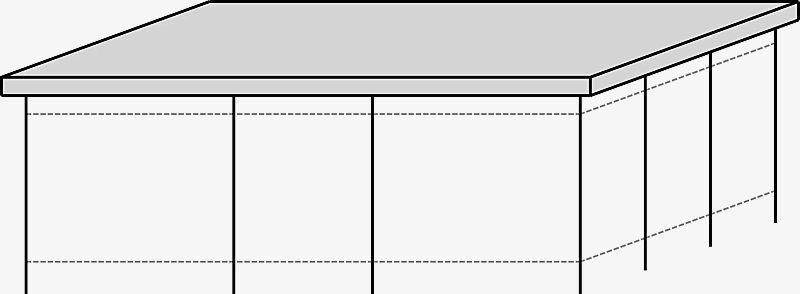 Überdachung FLEXI-BOX für zentrale Zugangstür