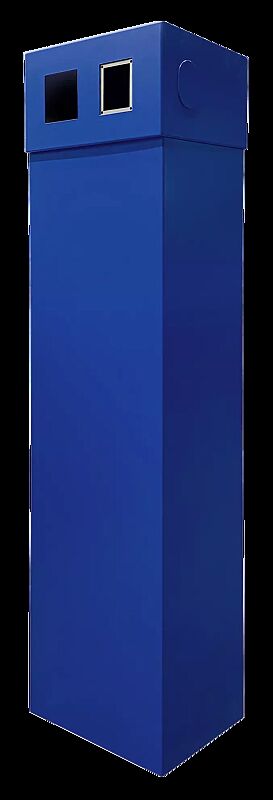 Bediensäule für Fahrradgaragen, Stahlteile in RAL 5015 himmelblau