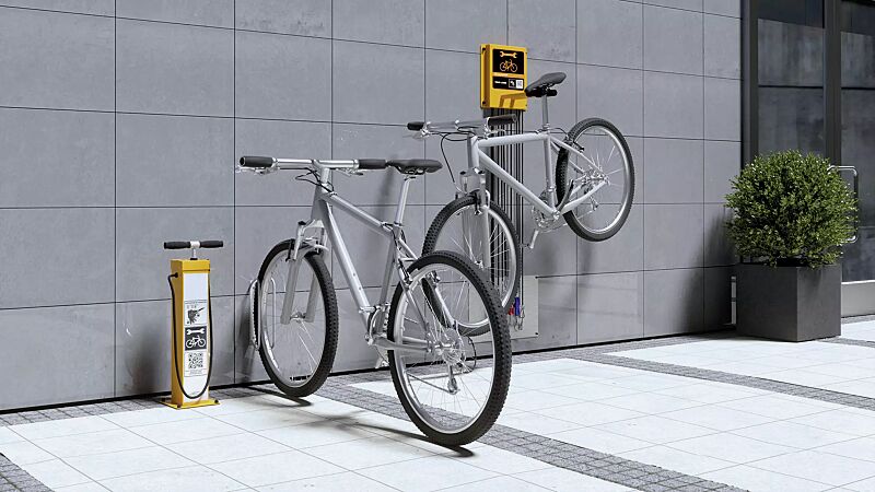 Servicestation ASSIST LIGHT, pulverbeschichtet in RAL 2000 gelborange