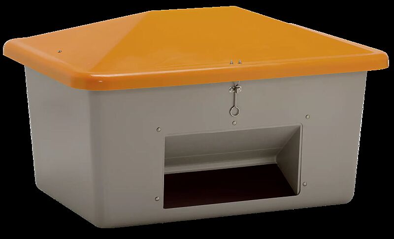 Streugutbehälter STREW mit Entnahmeöffnung, 550 Liter, Korpus in grau