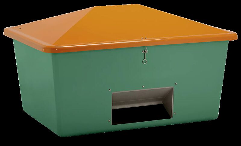 Streugutbehälter STREW mit Entnahmeöffnung, 1500 Liter, Korpus in grün