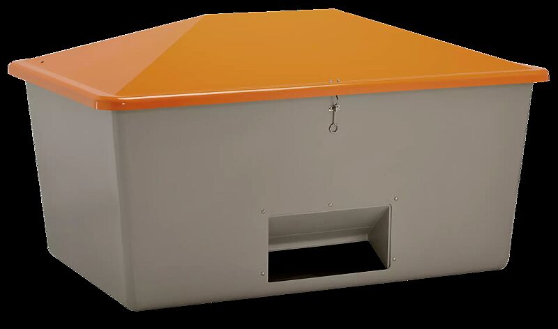 Streugutbehälter STREW mit Entnahmeöffnung, 2200 Liter, Korpus in grau