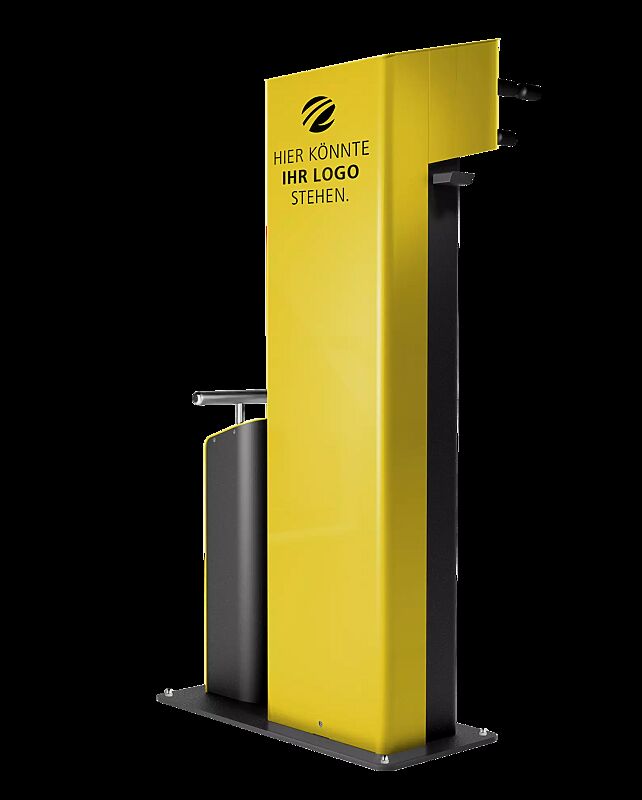 Servicestation CARY, Ausführung Performance, Gehäuse in RAL 1023 verkehrsgelb