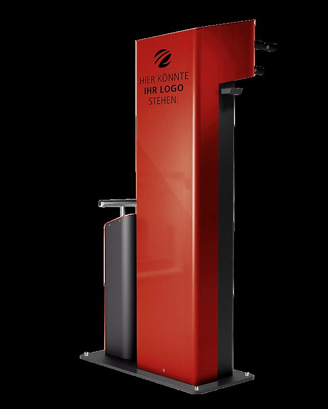 Servicestation CARY, Ausführung Performance, Gehäuse in RAL 2002 blutorange