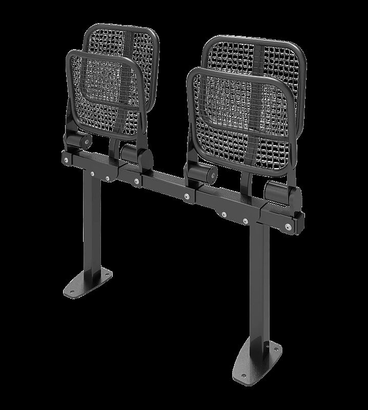 Klappsitz TOLFA, 2-Sitzer mit Rückenlehne, in RAL 7016 anthrazitgrau