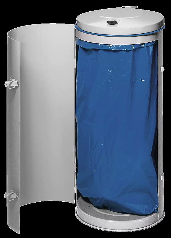Abfallbehälter SOMERSET, zum freien Aufstellen, in RAL 7032 kieselgrau