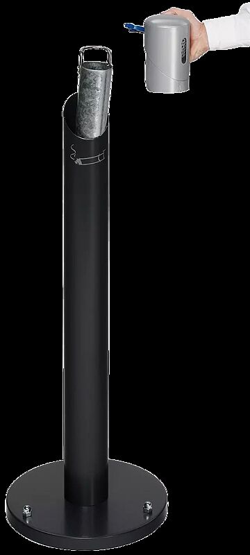 Kopfteil mittels Doppelbartschloss entriegeln und abnehmen, Innenbehälter zum Entleeren entnehmen