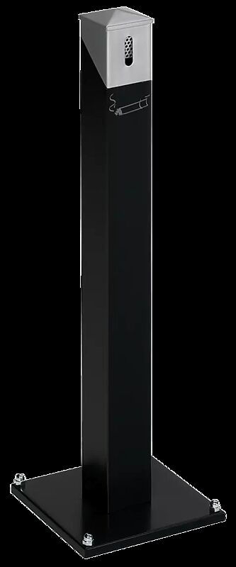 Standascher RIO, quadratisch, Korpus in RAL 7021 schwarzgrau, Kopfteil in silber