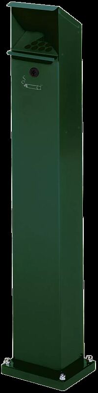 Standascher WINDSOR aus Stahl, in RAL 6005 moosgrün