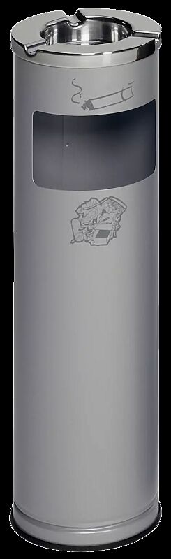 Abfallbehälter BONN mit Ascher, in silber