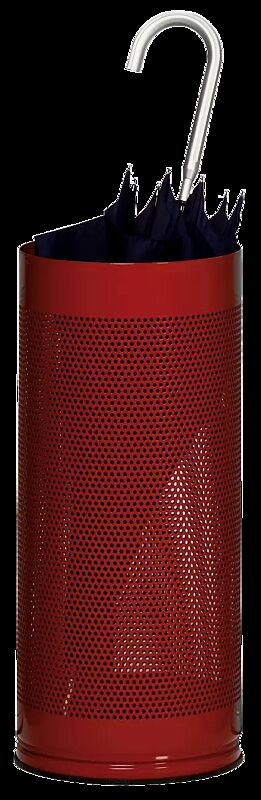 Regenschirmständer BERLIN - gelocht Farbe RAL 3000 feuerrot