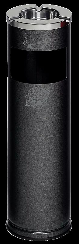 Abfallbehälter BONN mit Ascher, antik-silber