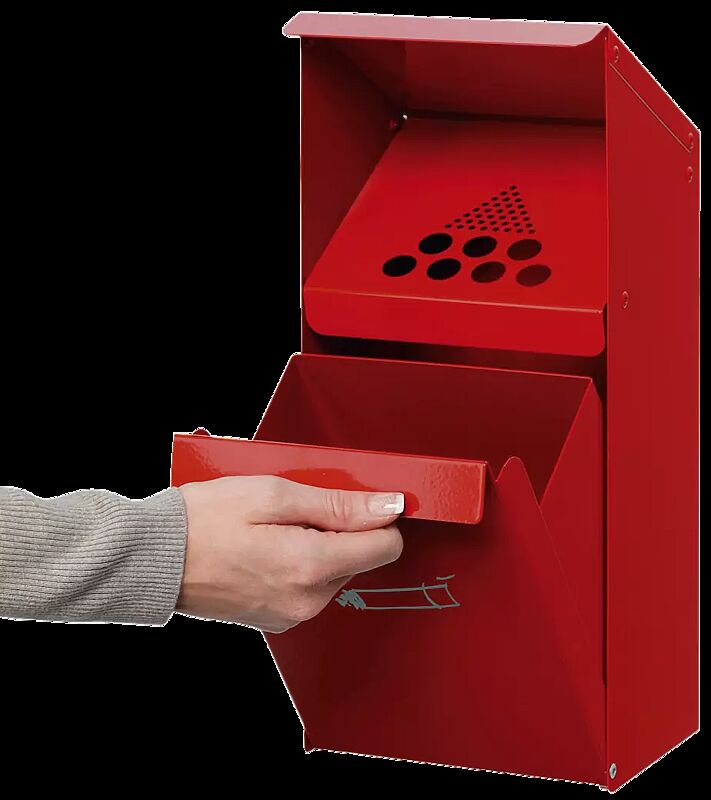 Wandascher NOTTINGHAM, zur Wandbefestigung, in RAL 3000 feuerrot