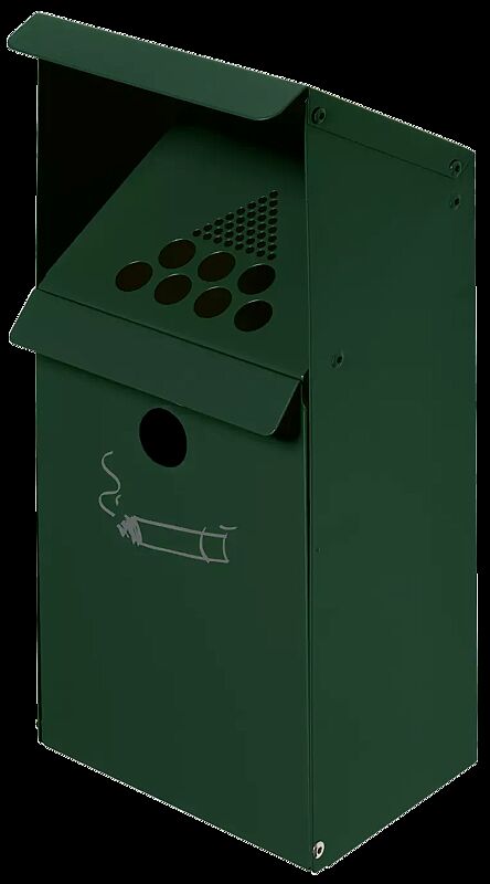 Wandascher NOTTINGHAM, zur Wandbefestigung, in RAL 6005 moosgrün