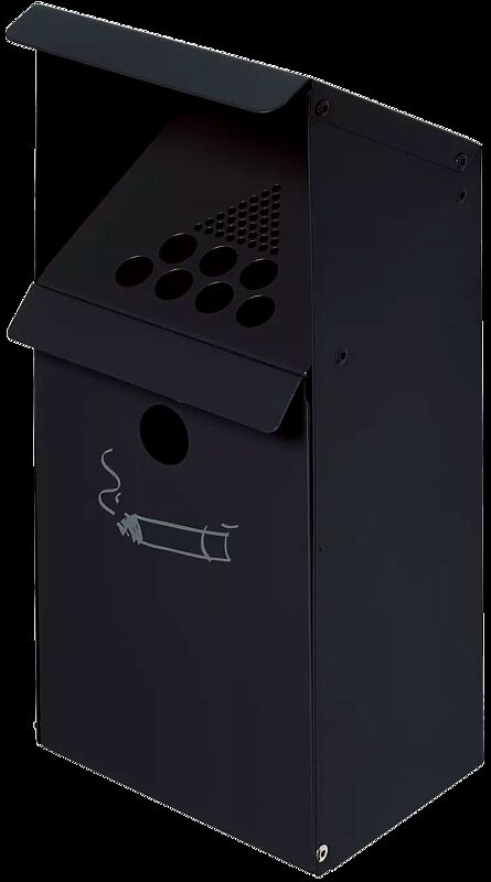 Wandascher NOTTINGHAM, zur Wandbefestigung, in RAL 7021 schwarzgrau