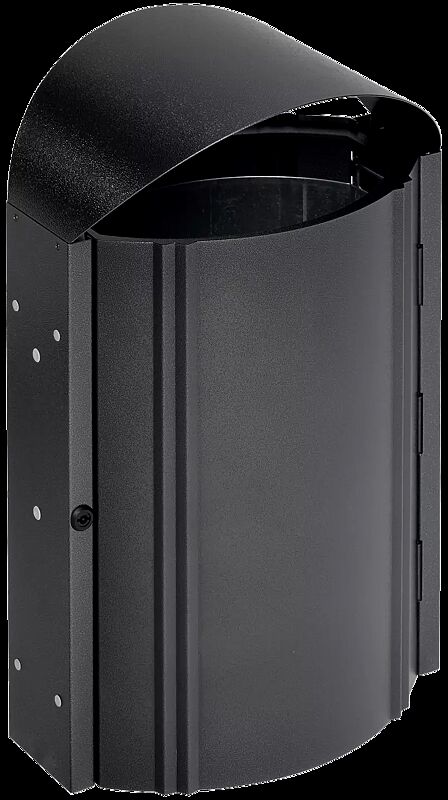 Abfallbehälter CALEDON, zur Wandbefestigung, 50 Liter, ohne Ascher, in antik-silber