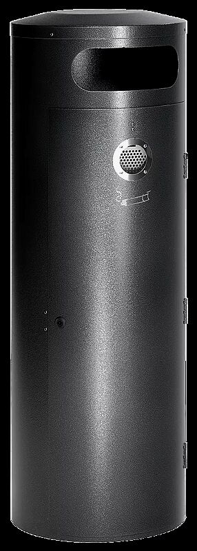 Abfallbehälter AMOS mit Ascher, 90 Liter, in antik-silber