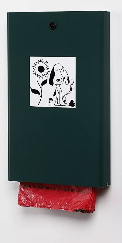 Hundekotbeutelspender MANETO mit Hundekotbeutel (Zubehör), zur Wandbefestigung, in moosgrün ähnlich RAL 6005