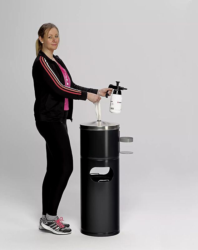 Desinfektionsstation FRESHDES aus Stahl, in schwarzgrau ähnlich RAL 7021