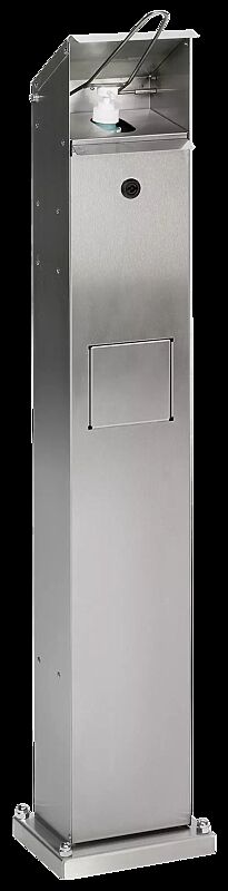 Handdesinfektionsspender NEATDES mit Behälter, zum Aufdübeln, aus Edelstahl