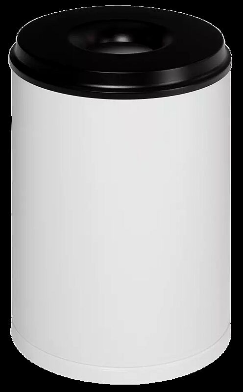 Abfallbehälter CARLTON, 50 Liter, in RAL 9016 verkehrsweiß