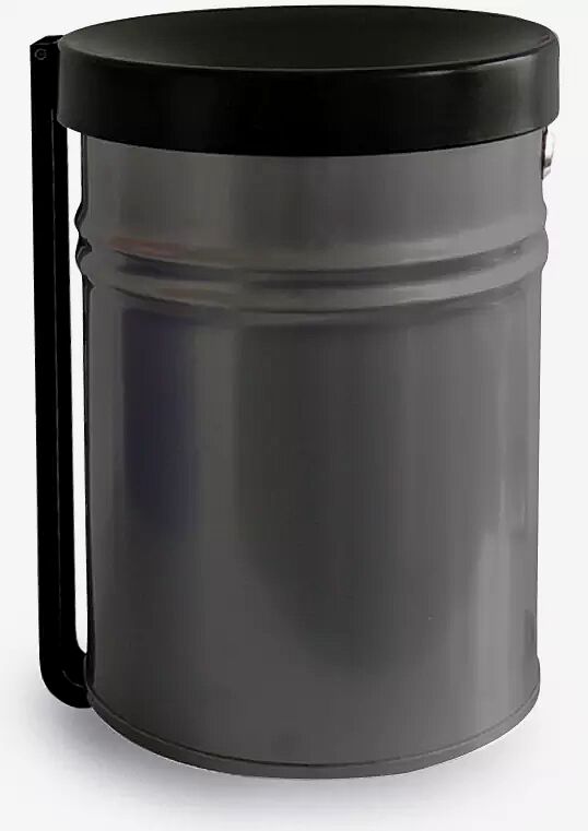 Abfallbehälter FIRE EX, zur Wandbefestigung, in graualuminium ähnlich RAL 9007