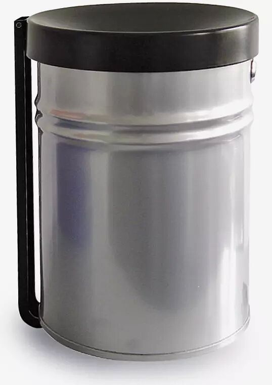 Abfallbehälter FIRE EX, zur Wandbefestigung, in weißaluminium ähnlich RAL 9006