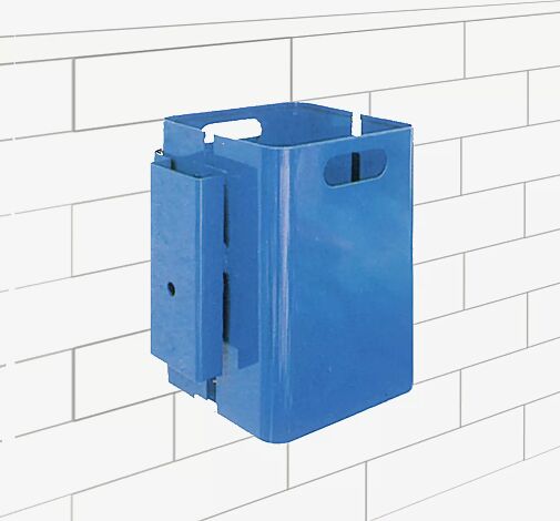 Abfallbehälter CORNER, 27 Liter, zur Wandbefestigung, in RAL 5005 signalblau (Mehrpreis)