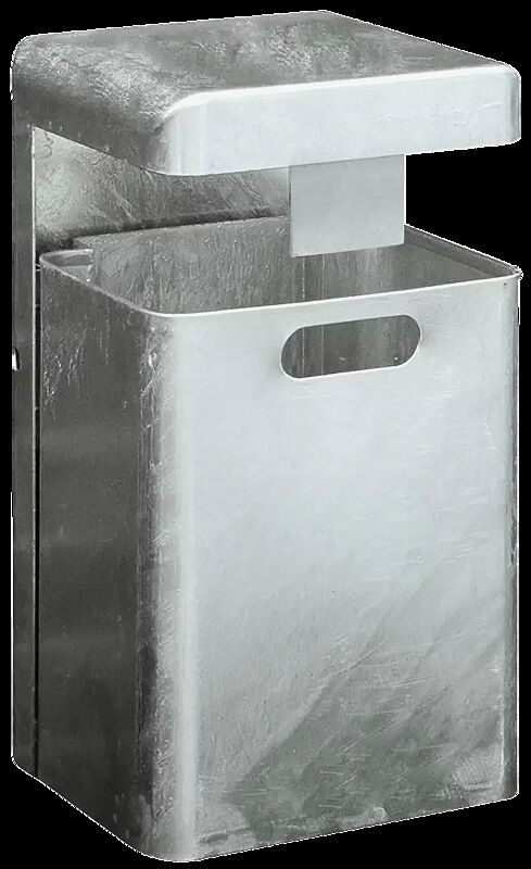 Abfallbehälter HALIFAX, 29 Liter, mit Hausmüllstop, ohne Ascher, zur Wandbefestigung, feuerverzinkt