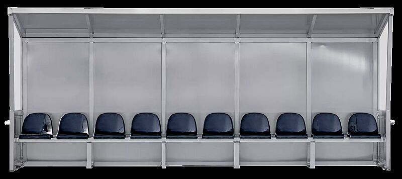 Spielerkabine CALCIO, 10 Sitze in schwarz