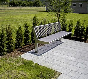 Sitzbank CARPI mit Rückenlehne, Breite 1800 mm, gerade Ausführung
