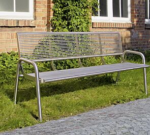 Sitzbank SIENA aus Edelstahl geschliffen