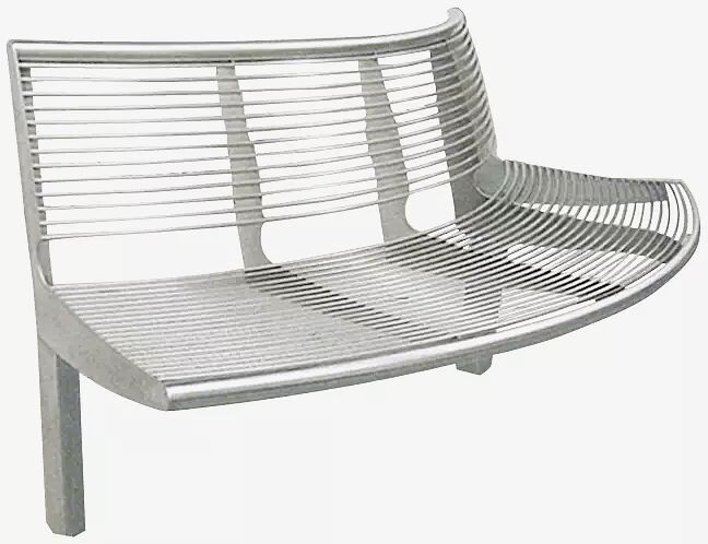 Sitzbank CARPI mit Rückenlehne, gebogen, Bankform Außenradius