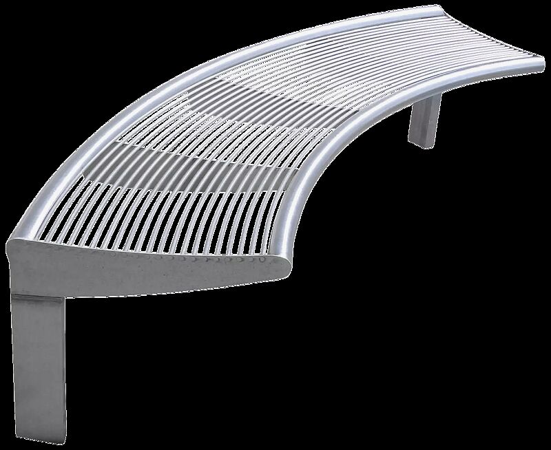 Sitzbank CARPI ohne Rückenlehne, gebogen, Bankform Innenradius