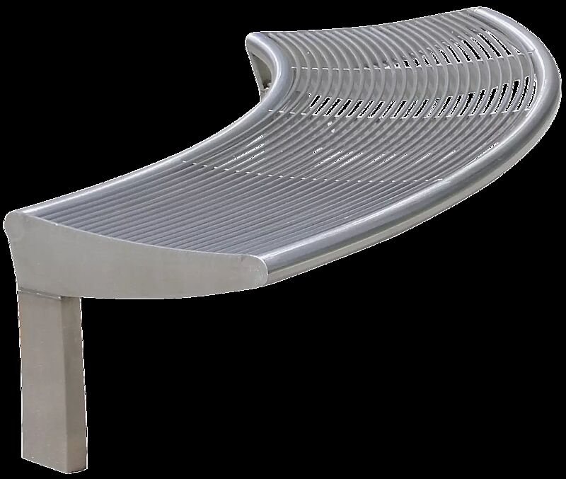 Sitzbank CARPI ohne Rückenlehne, gebogen, Bankform Außenradius