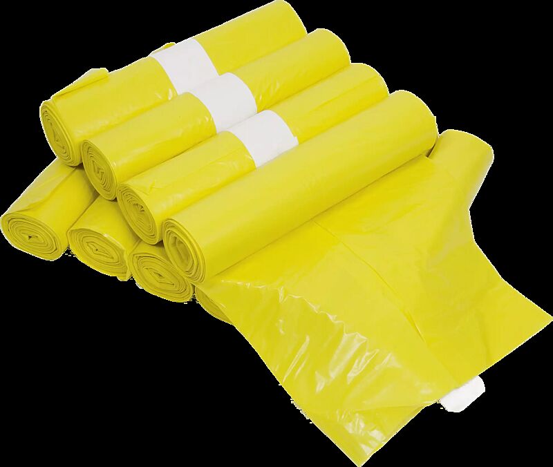 Kunststoff-Abfallsäcke aus LDPE, gelb, 60 my, 120 Liter, VE = 250 Stück